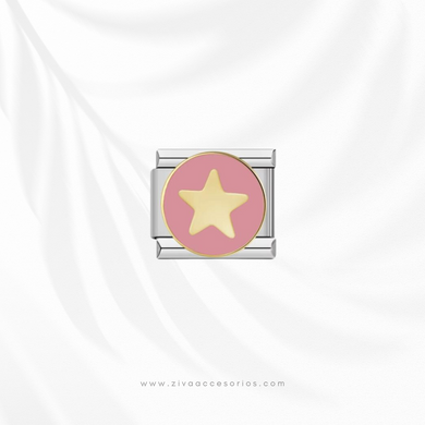 Charm Dije Circulo con Estella Para Pulsera Italiana