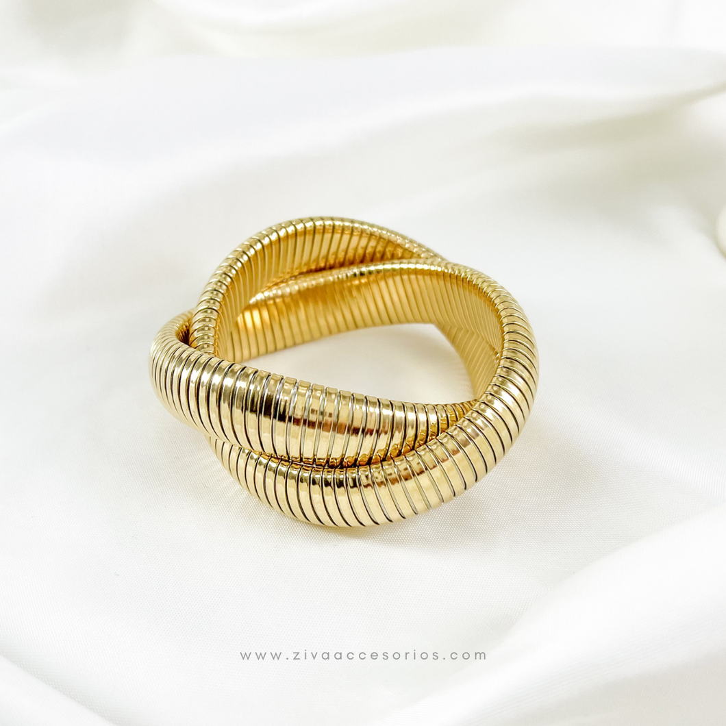 Brazalete Calipso Doble Dorado