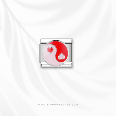 Charm Dije Yin Yang Rosado Para Pulsera Italiana