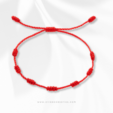 Pulsera 7 Nudos Roja