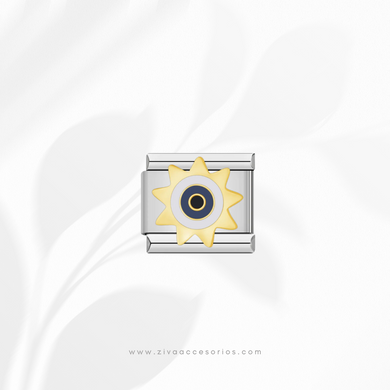 Charm Dije Sol con Ojo Para Pulsera Italiana