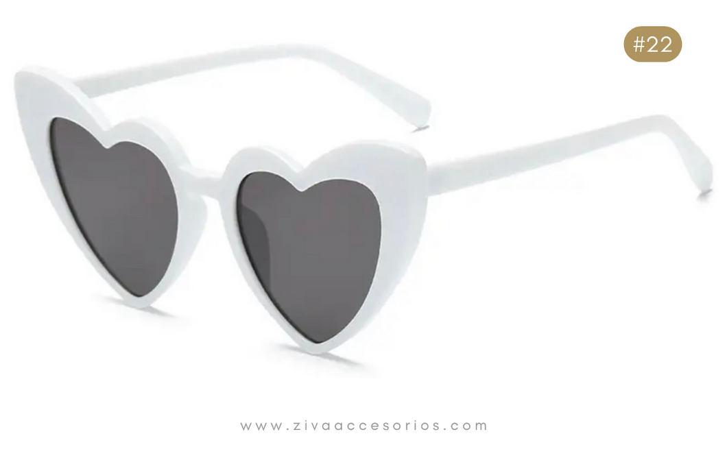 Lentes de Sol Corazon Blanco #22