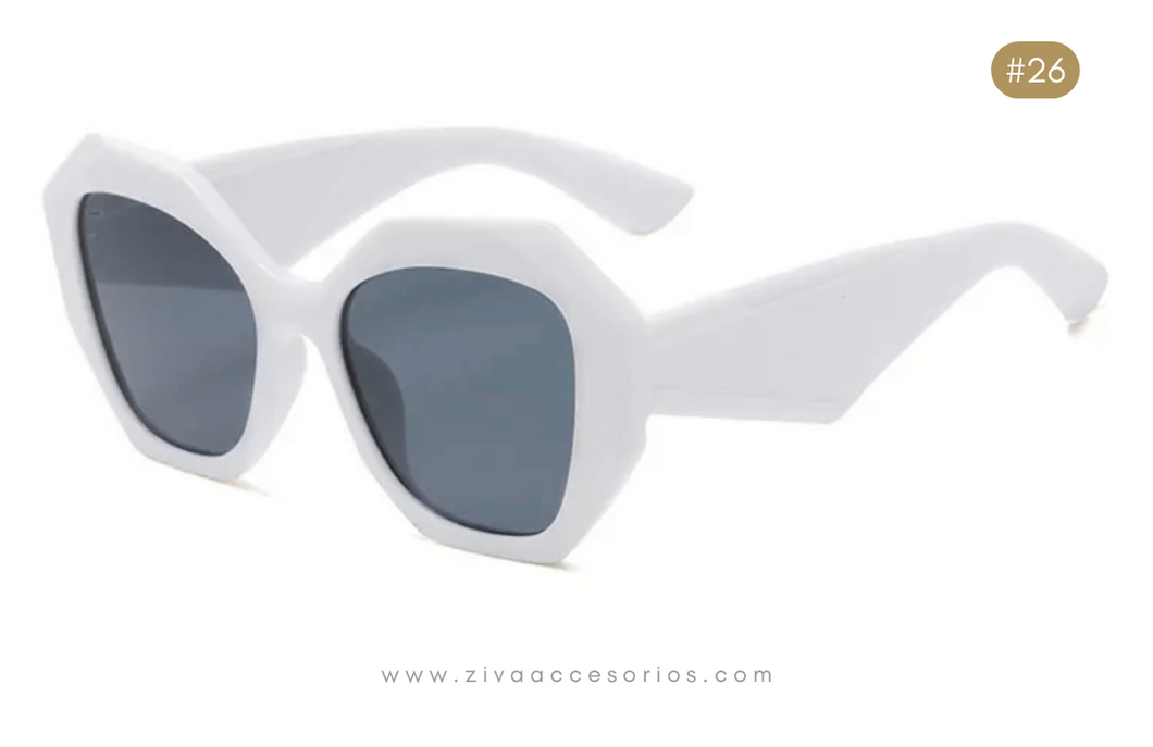 Lentes de Sol Redondos PR Blanco 26 ZIVA Accesorios