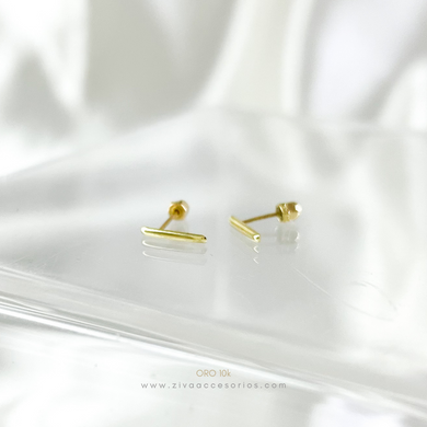Aretes Broquel Linea Oro 10k