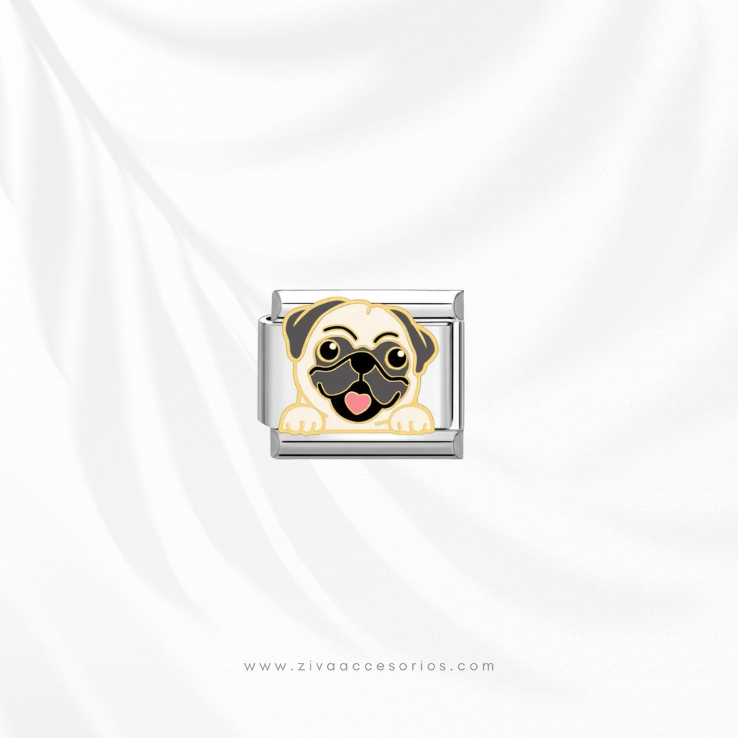 Charm Dije Perrito Pug Para Pulsera Italiana