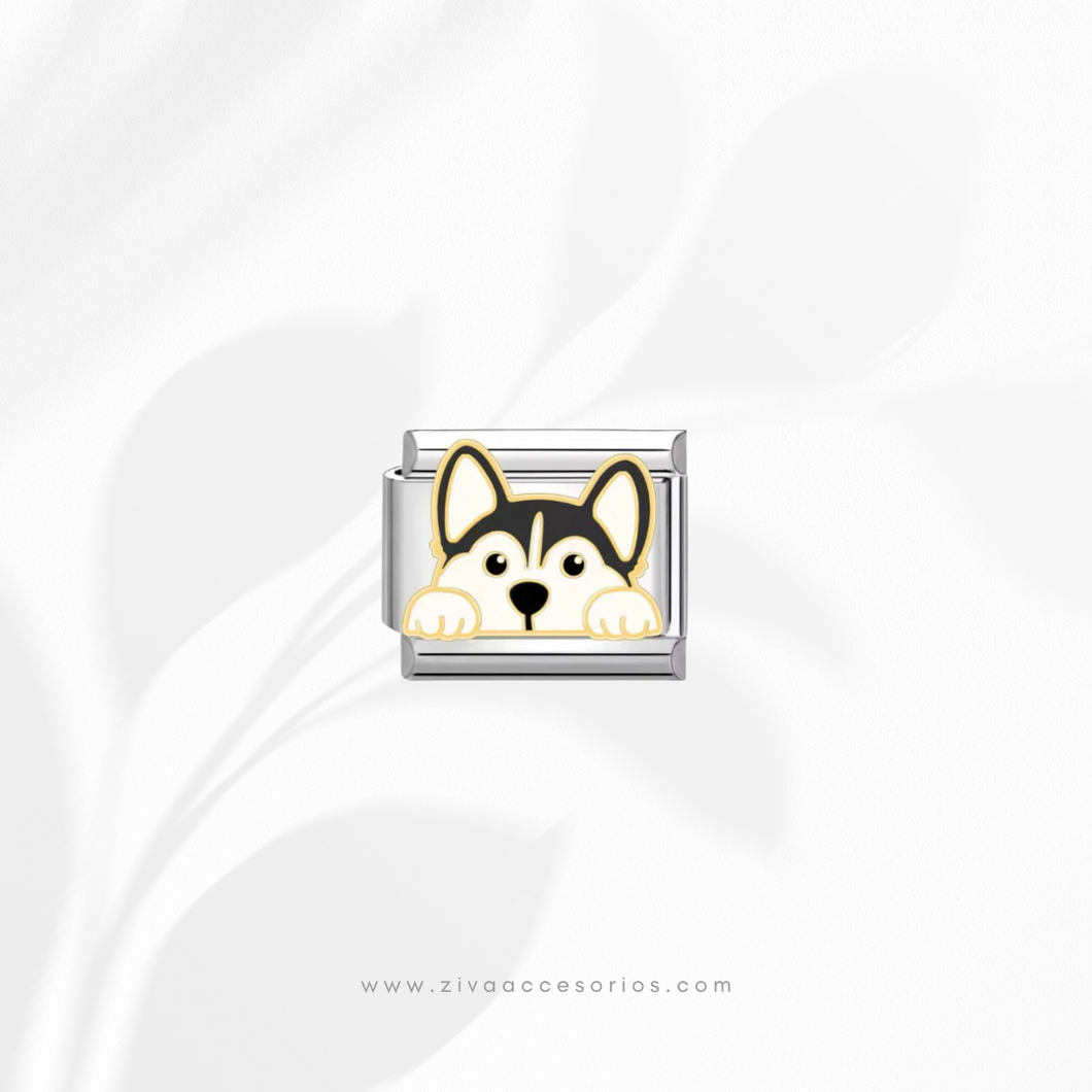 Charm Dije Perrito Husky Para Pulsera Italiana