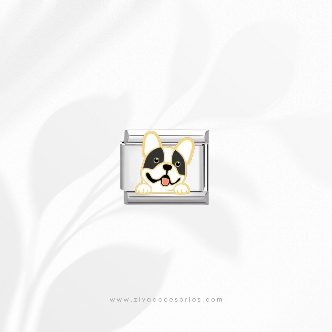 Charm Dije Perrito Boston Terrier Para Pulsera Italiana