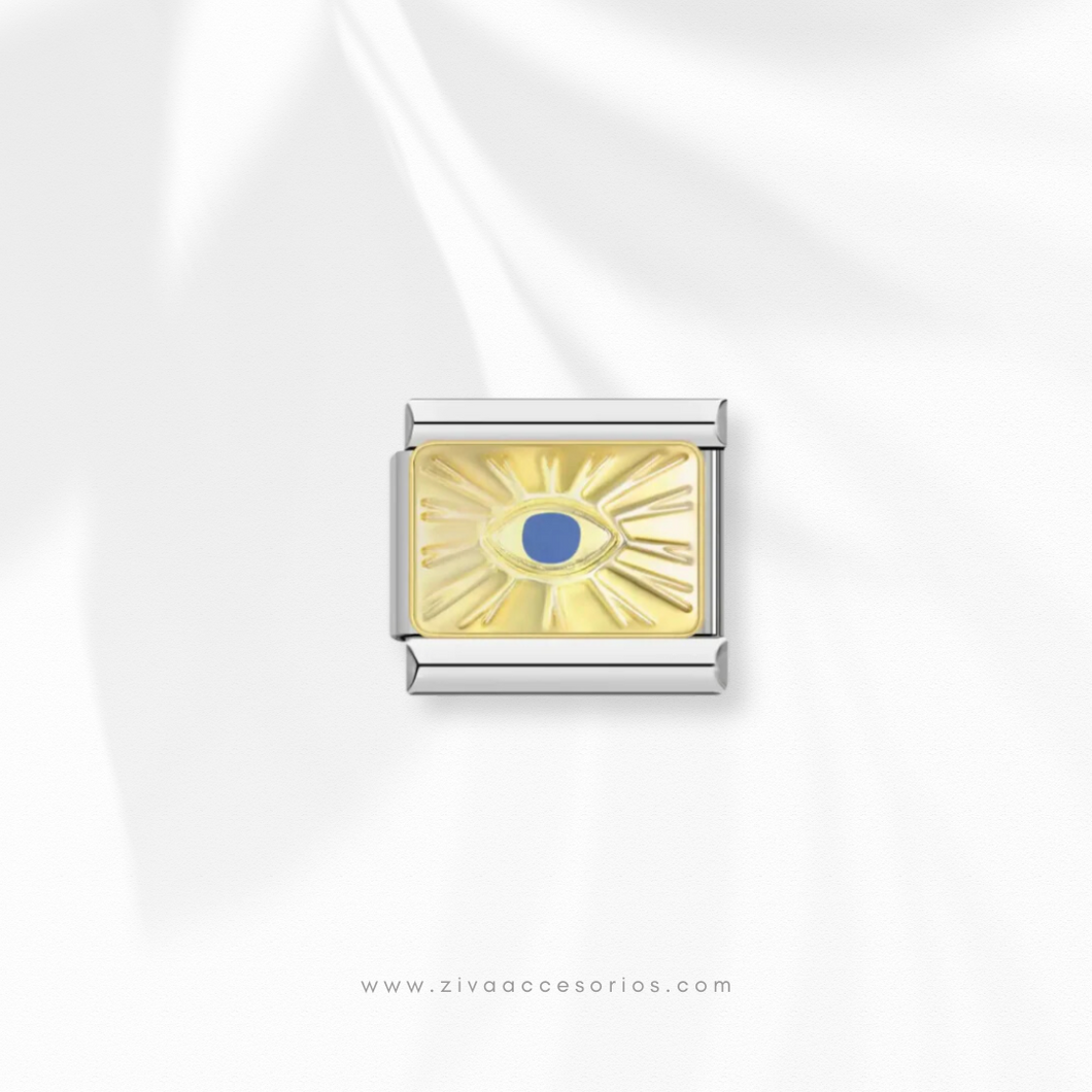 Charm Dije Ojo Azul Resplandor Para Pulsera Italiana