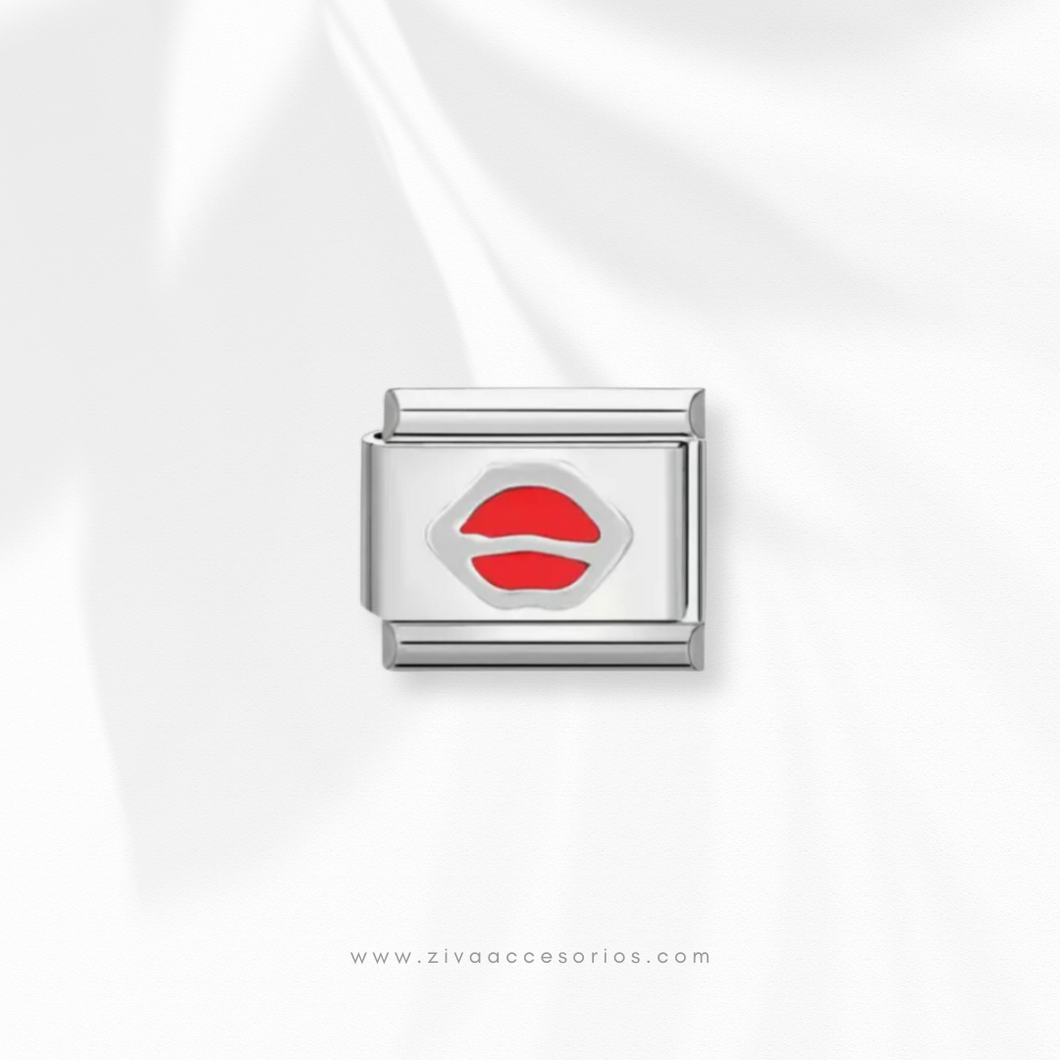 Charm Dije Labios Rojos Para Pulsera Italiana