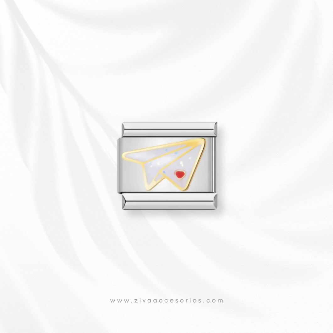 Charm Dije Avion de Papel Para Pulsera Italiana