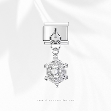 Charm Dije Tortuga Zirconias Colgante Para Pulsera Italiana