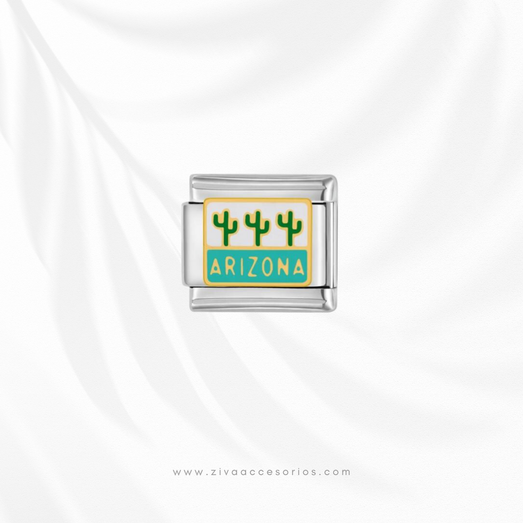Charm Dije 3 Cactus Arizona Para Pulsera Italiana