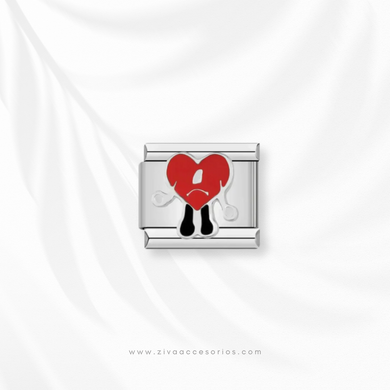 Charm Dije Corazon Bad B Para Pulsera Italiana