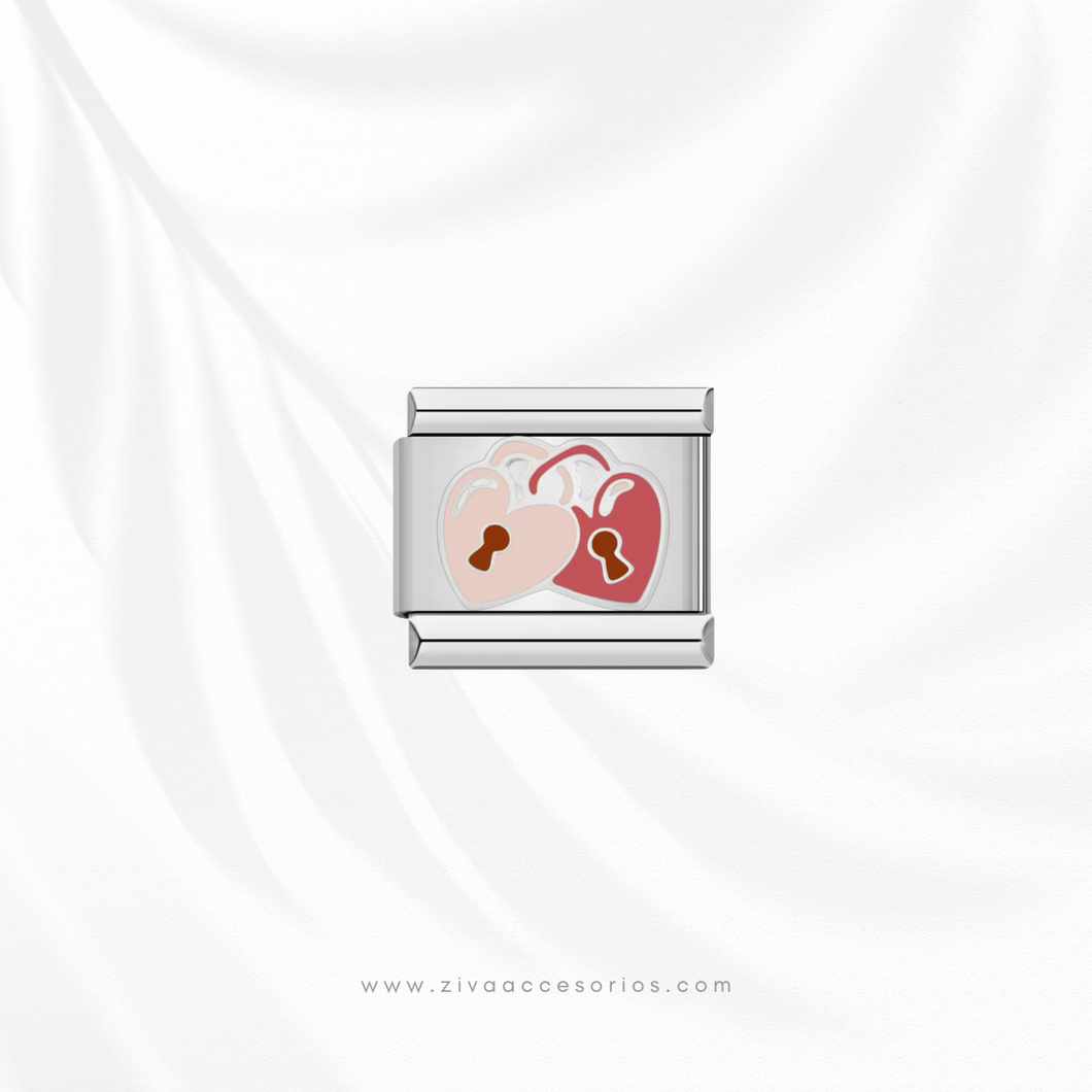 Charm Dije Candados de Corazon Para Pulsera Italiana