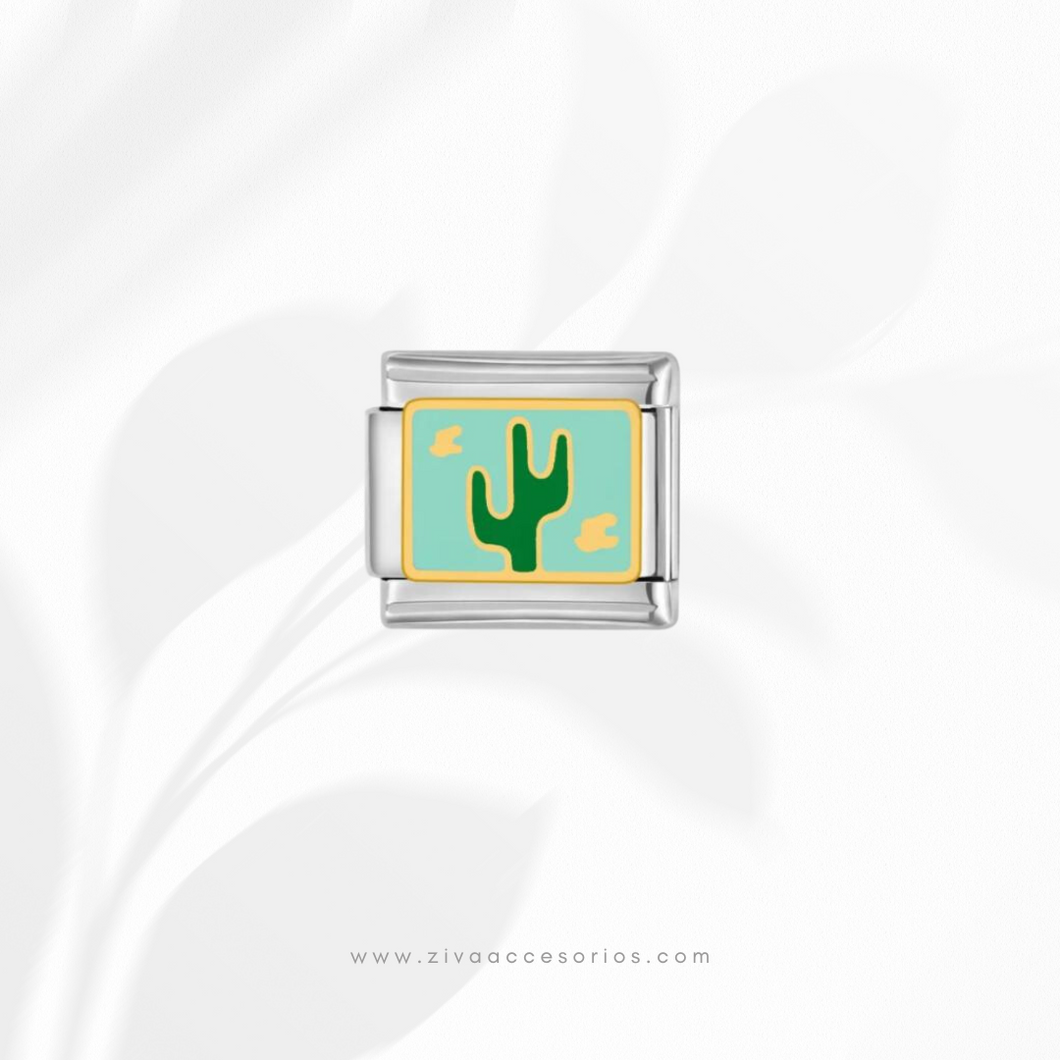 Charm Dije Cactus Para Pulsera Italiana