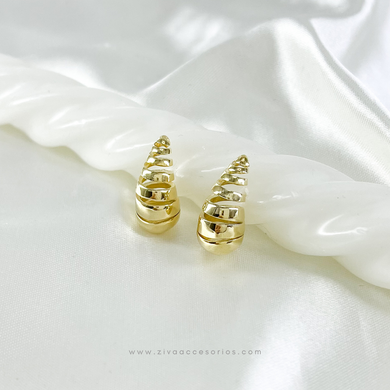 Aretes Gota Espiral CH Dorado