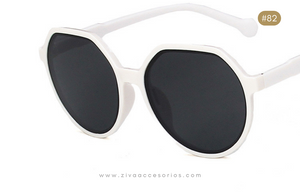 Lentes de Sol Geometricos Redondo Blanco 82 ZIVA Accesorios