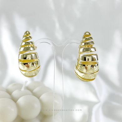 Aretes Gota Espiral G Dorado