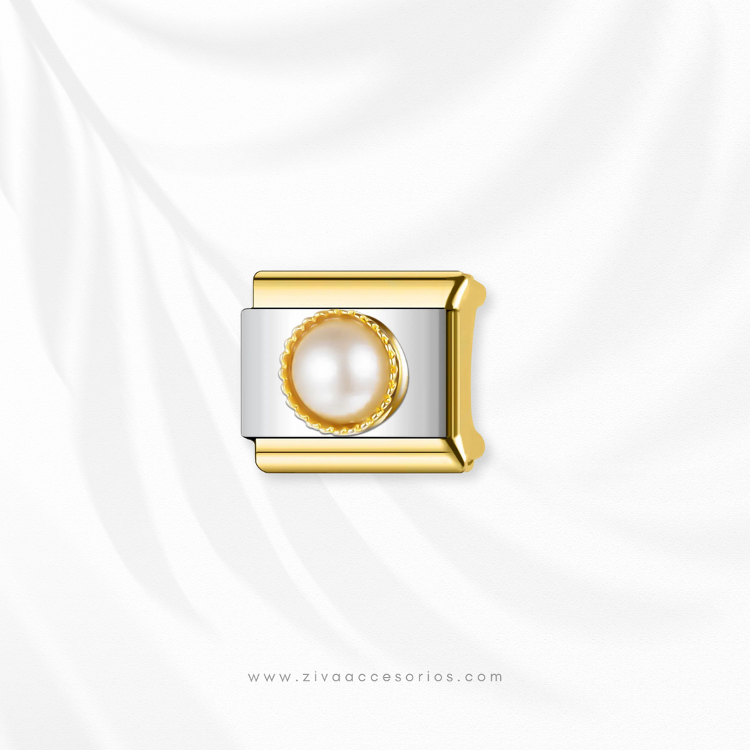 Charm Dije Perla Para Pulsera Italiana