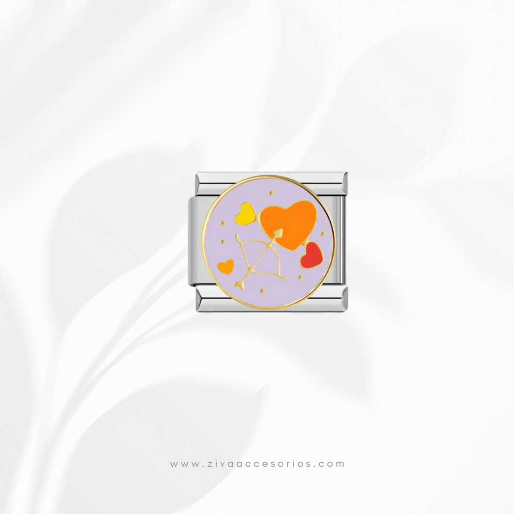 Charm Dije Corazon Flechado Para Pulsera Italiana