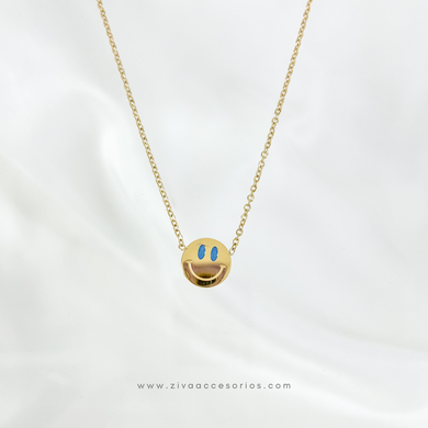 Collar Happy Face Ojos Azules