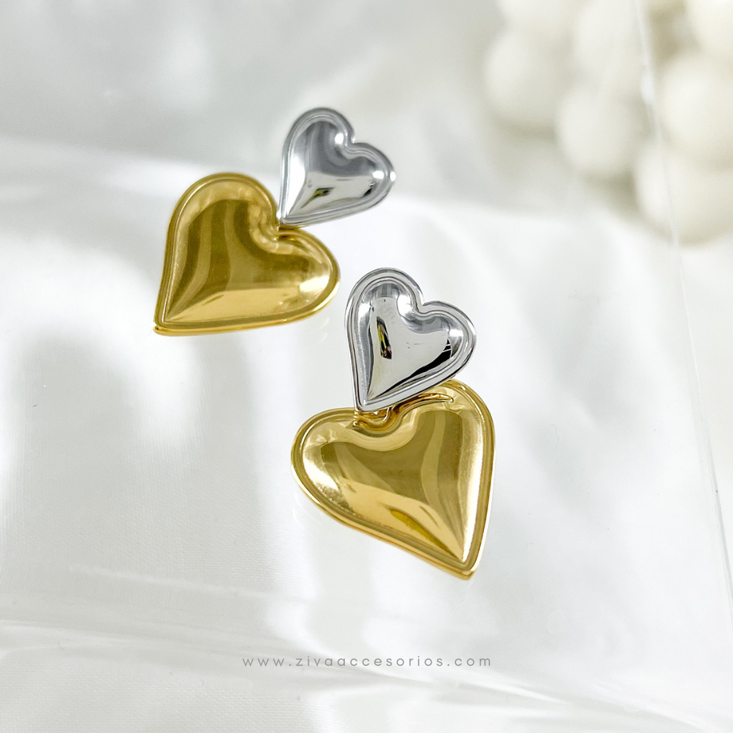 Aretes Juliet Plateado-Dorado