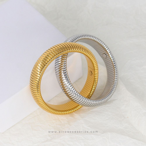 Brazalete Calipso Doble Dorado y Plateado