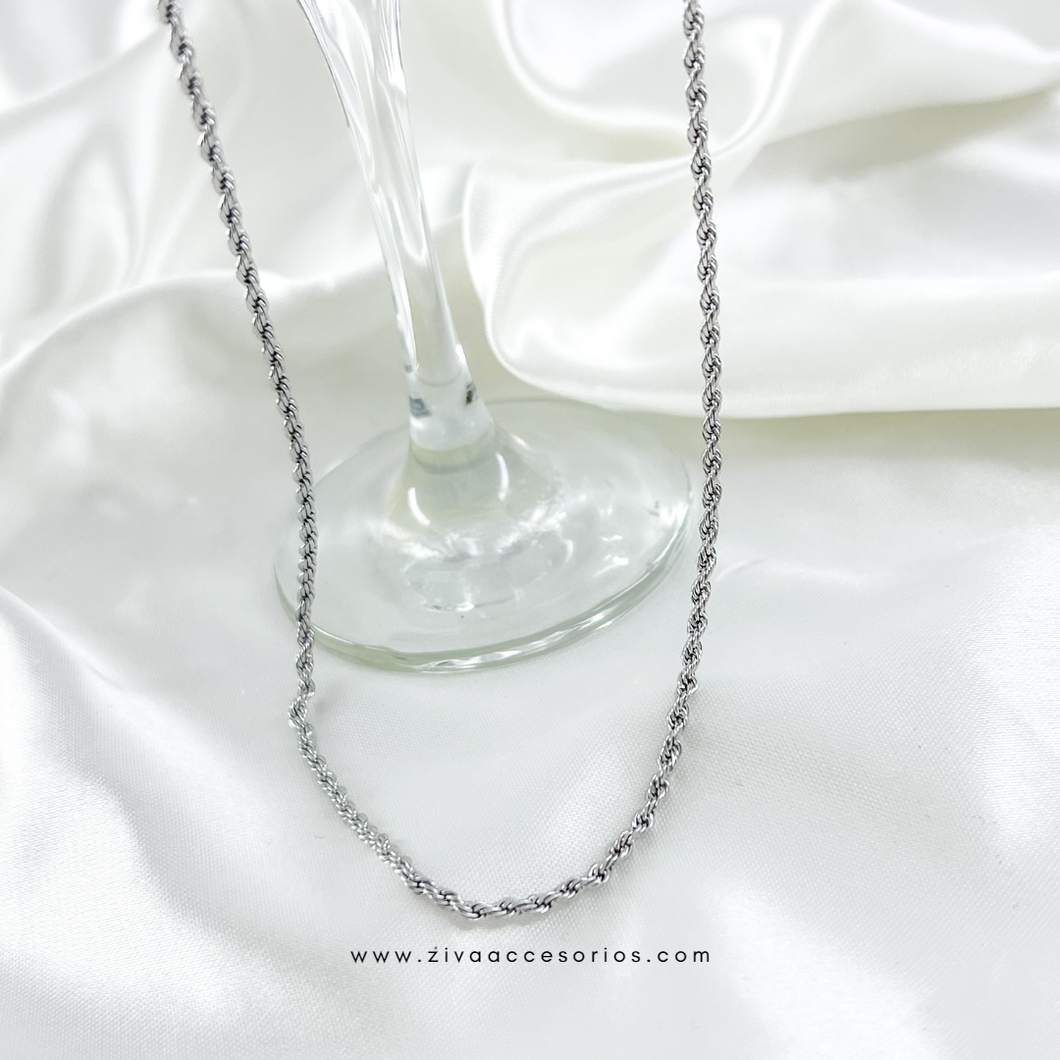 Cadena Torsal Plateado (50cm-2mm)