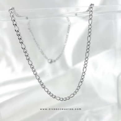 Cadena Cartagena Plateada (45cm-3mm)