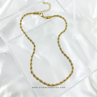 Cadena Choker torsal dorado (38cm-4mm) con esxtensión