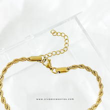 Cargar imagen en el visor de la galería, Cadena Choker torsal dorado (38cm-4mm) con esxtensión