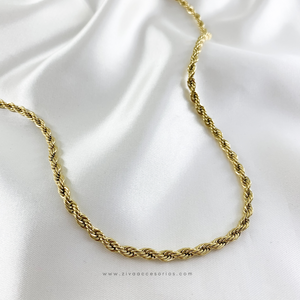 Cadena Choker torsal dorado (38cm-4mm) con esxtensión