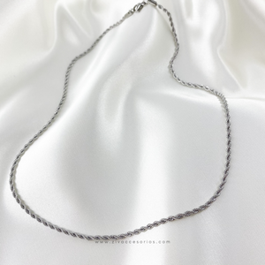 Cadena Torsal Plateado (50cm-2mm)