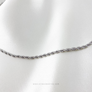 Cadena Torsal Plateado (50cm-2mm)