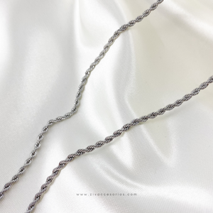 Cadena Torsal Plateado (50cm-2mm)