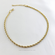 Cargar imagen en el visor de la galería, Cadena Choker torsal dorado (38cm-4mm) con esxtensión